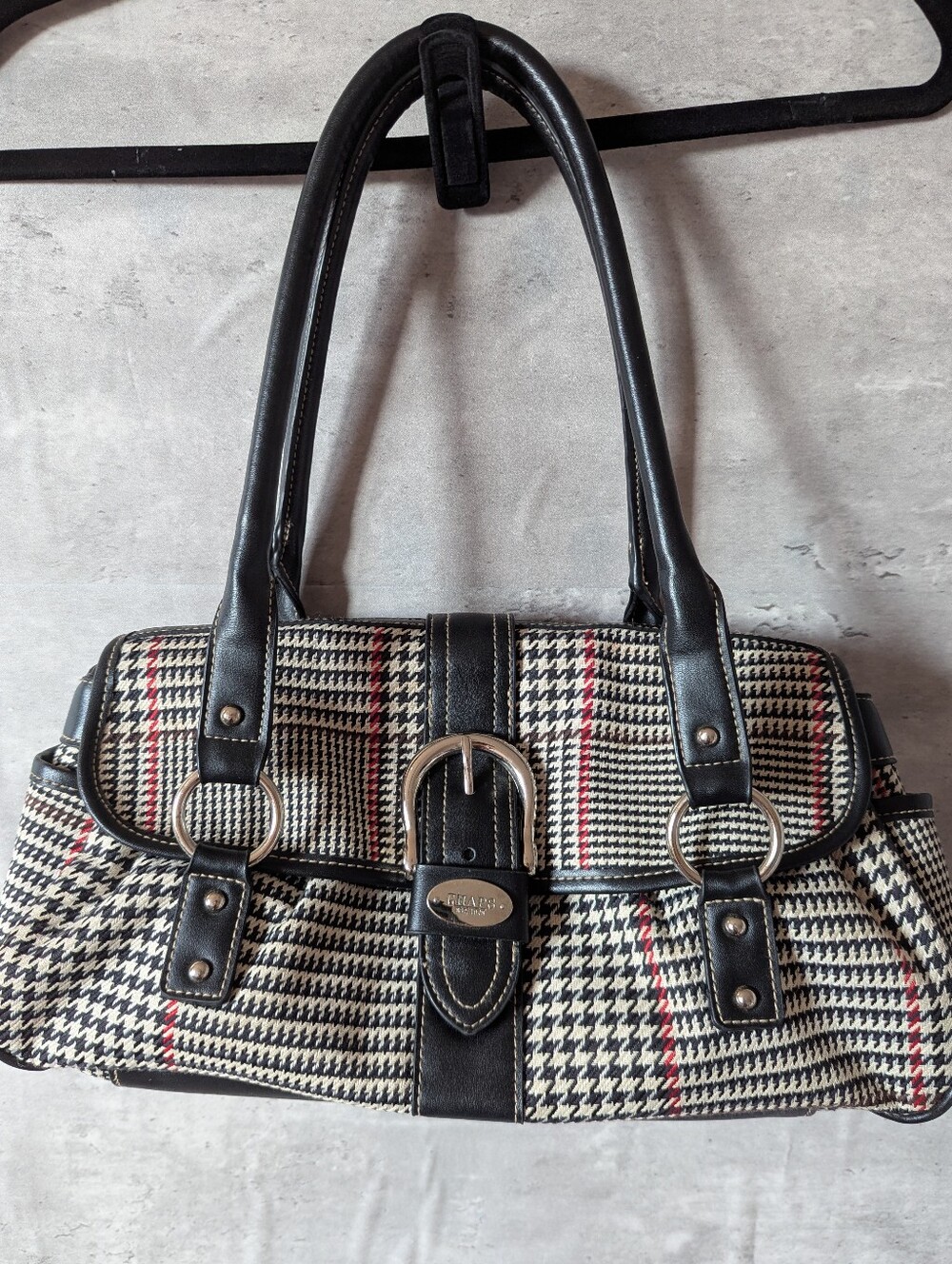 RALPH LAUREN CHAPS Houndstooth Plaid Bag